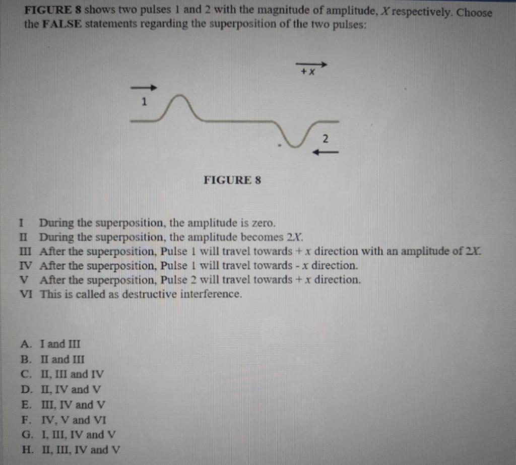 Figure 8 Shows Two Pulses 1 And 2 With The Magnitude Of Amplitude X Respectively Choose The Fal Se Statements Regardin 1