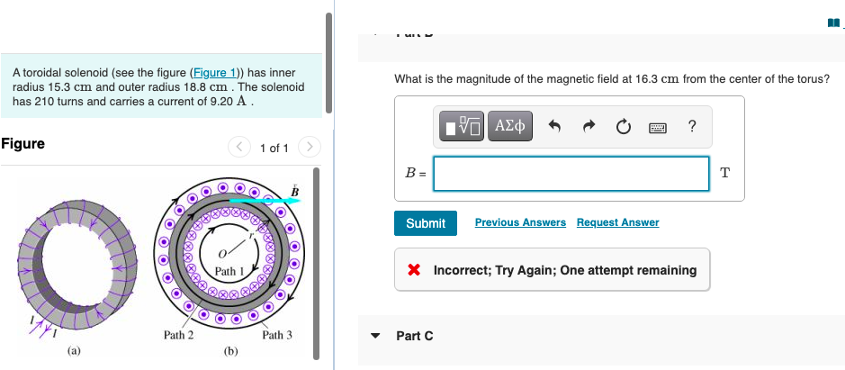 A Toroidal Solenoid See The Figure Figure 1 Has Inner What Is The Magnitude Of The Magnetic Field At 16 3 Cm From Th 1