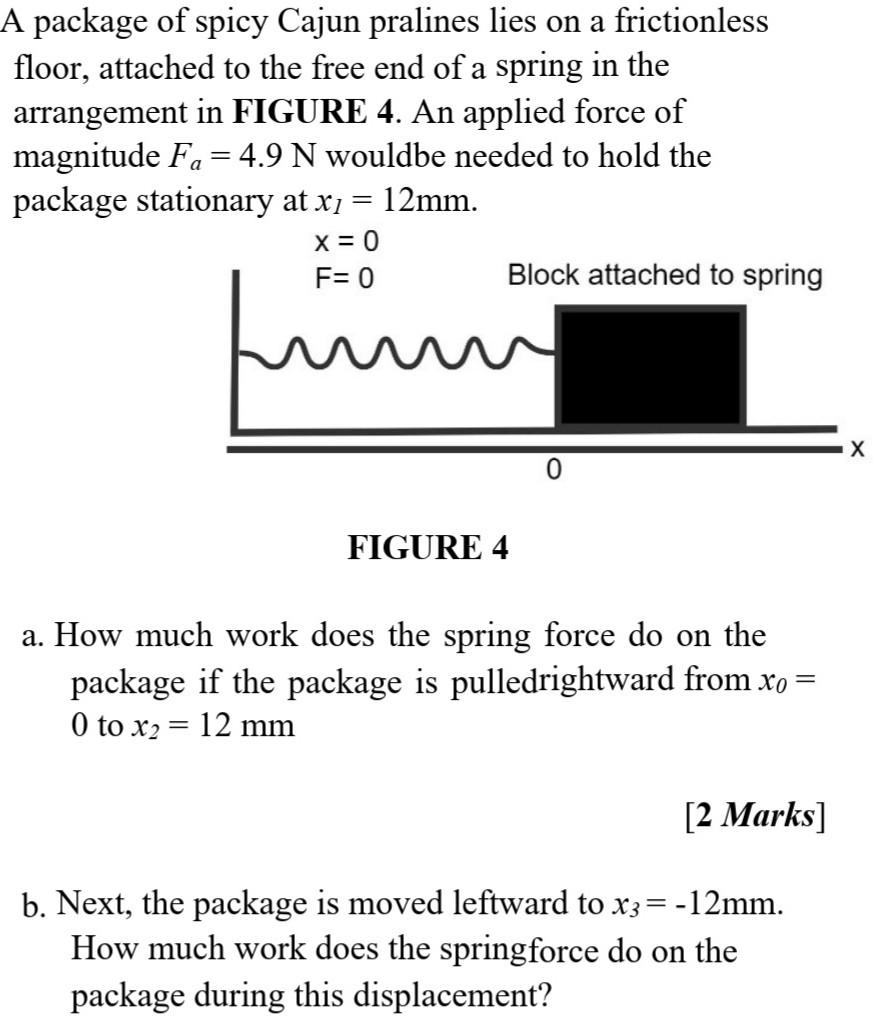A Package Of Spicy Cajun Pralines Lies On A Frictionless Floor Attached To The Free End Of A Spring In The Arrangement 1