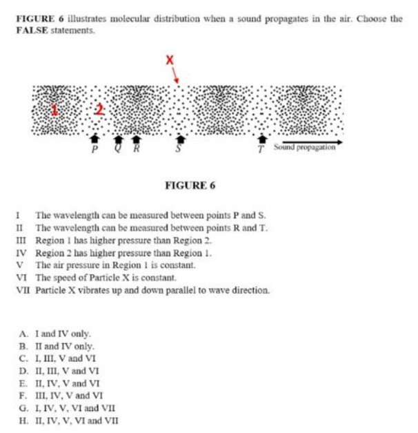 Figure 6 Illustrates Molecular Distribution When A Sound Propagates In The Air Choose The Fai Se Statements Riern Nor 1