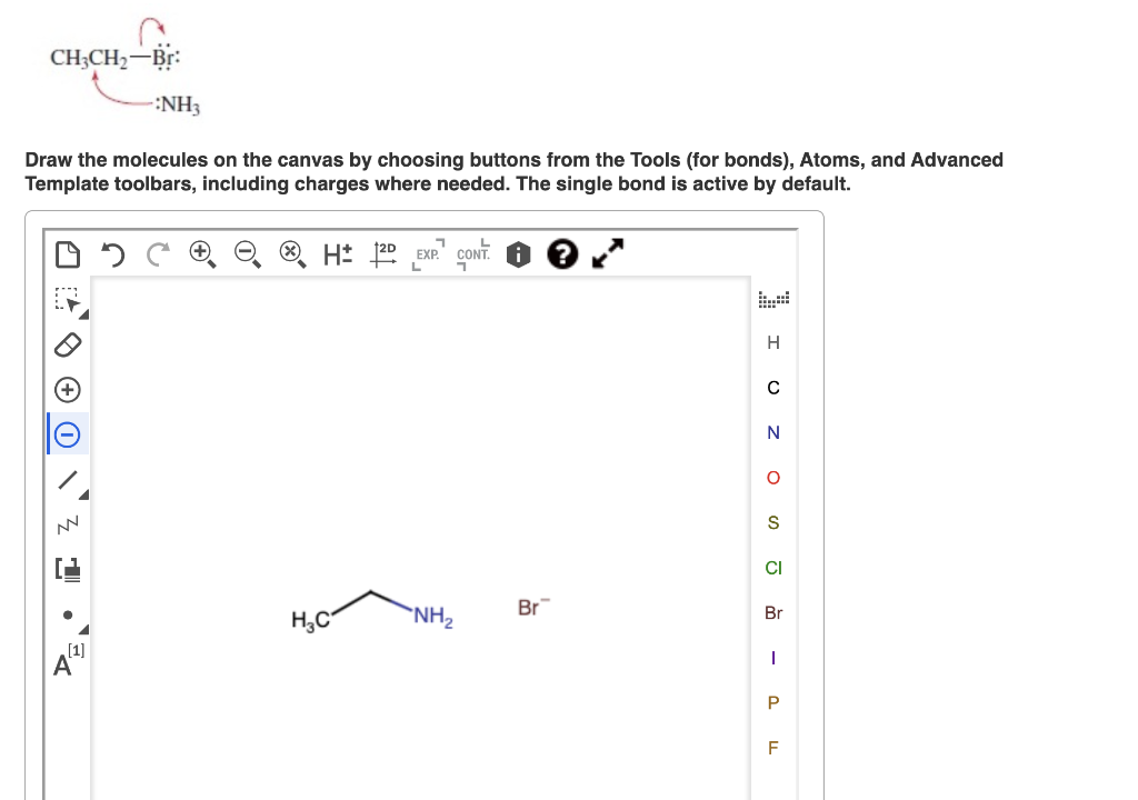 Draw The Molecules On The Canvas By Choosing Buttons From The Tools For Bonds Atoms And Advanced Template Toolbars 1