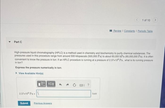 A Reviow I Conslants I Periodic Table Part C High Pressure Liquid Chromatography Hplc Is A Method Used In Chemistry An 1