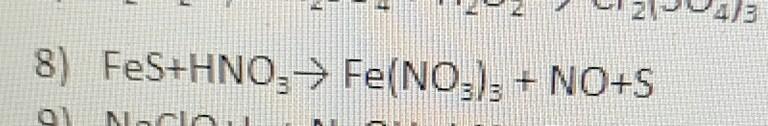 Fes Hno3 Fe No3 3 No S 1