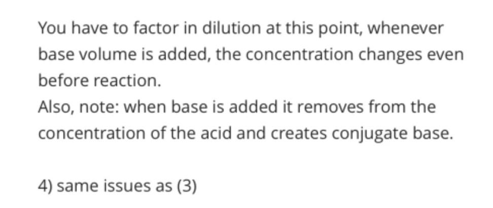 Ph Vs Mlnaoh Added You Have To Factor In Dilution At This Point Whenever Base Volume Is Added The Concentration Chang 2