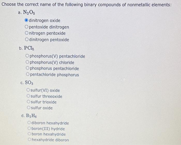 Hoose The Correct Name For Each Of The Following Compounds Which Contains A Polyatomic Ion A Pb No2 2 Lead Iv Nitr 3