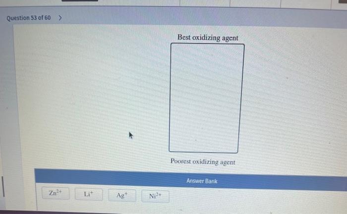 Poorest Oxidizing Agent 1