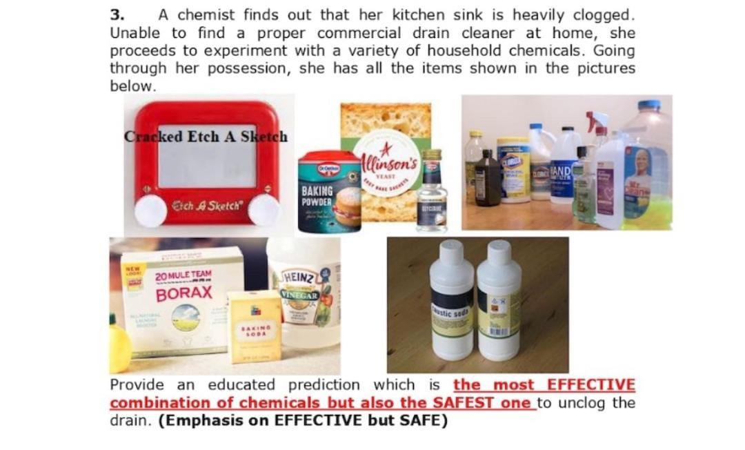 3 A Chemist Finds Out That Her Kitchen Sink Is Heavily Clogged Unable To Find A Proper Commercial Drain Cleaner At Hom 1