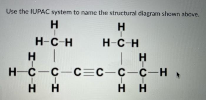 Use The Iupac System To Name The Structural Diagram Shown Above 1