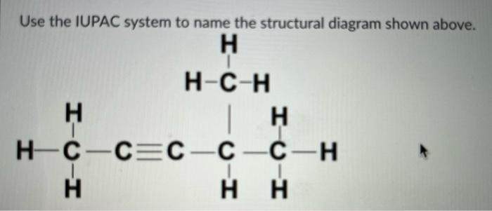Use The Iupac System To Name The Structural Diagram Shown Above 1