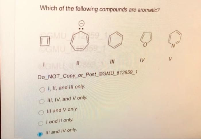 Which Is Expected To Be The Most Stable Do Not Copy Or Post Gmu 812859 1 The Following Compound The Following Compoun 5