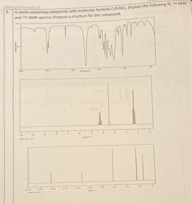 A Nitrile Containin A Nitrile Containing Compound With Molecular Formula C5 H3 No2 Displays The Following Ir 1h Nmr 1