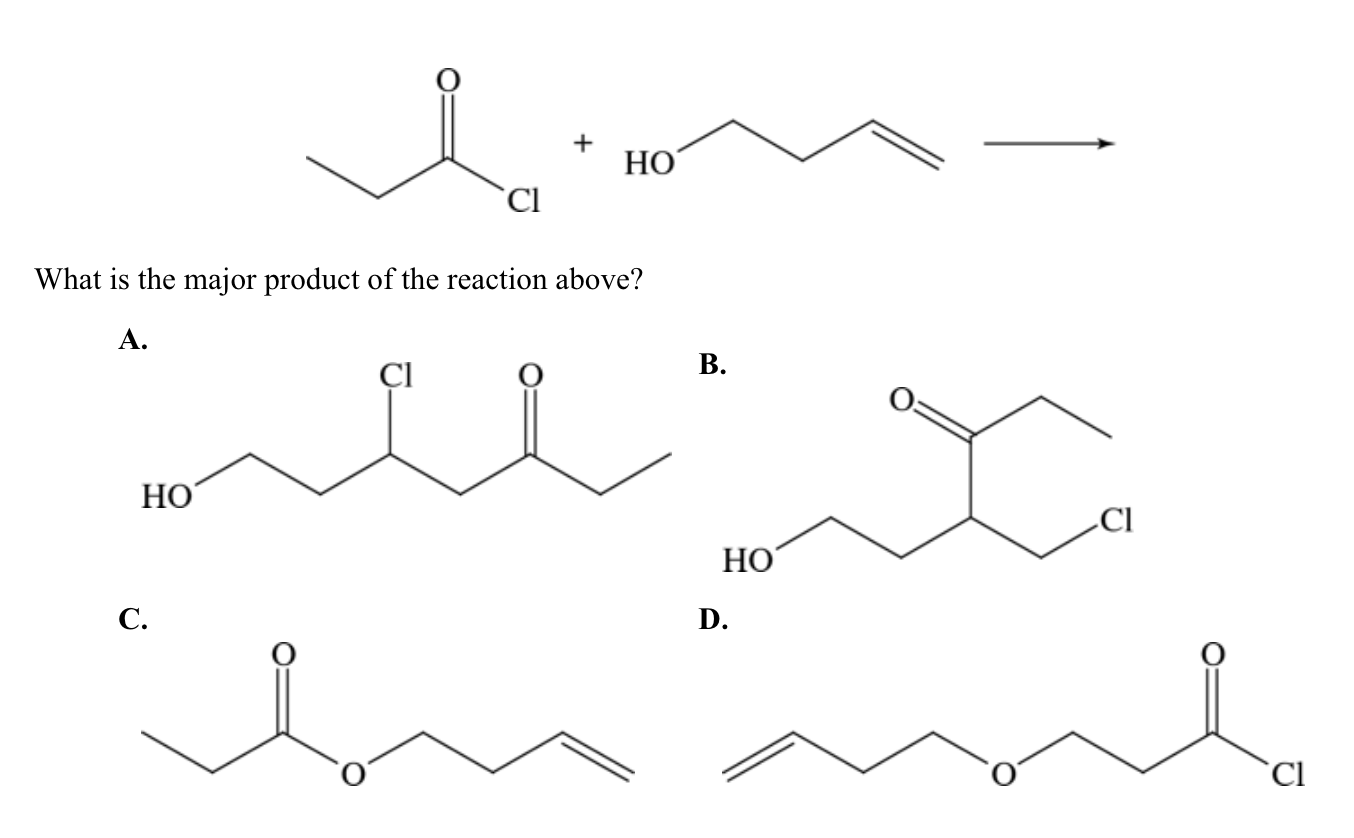 What Is The Major Product Of The Reaction Above I 1