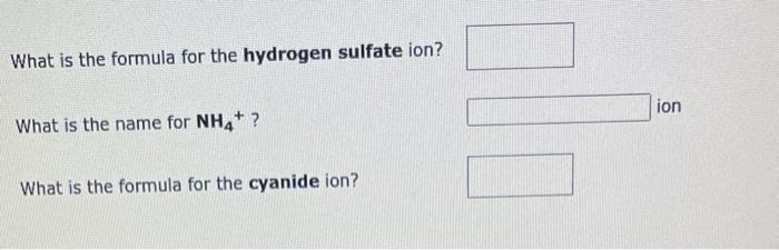 What Is The Formula For The Dichromate Ion What Is The Name For Cro4 2 Ion What Is The Formula For The Sulfate Ion 2