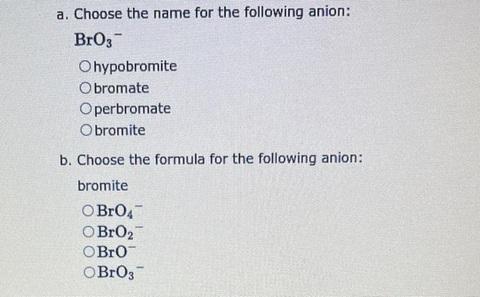 Choose The Correct Name Of The Following Simple Binary Ionic Compounds A Csf Cesium I Fluorite Cesium Fluorite Cesium 4