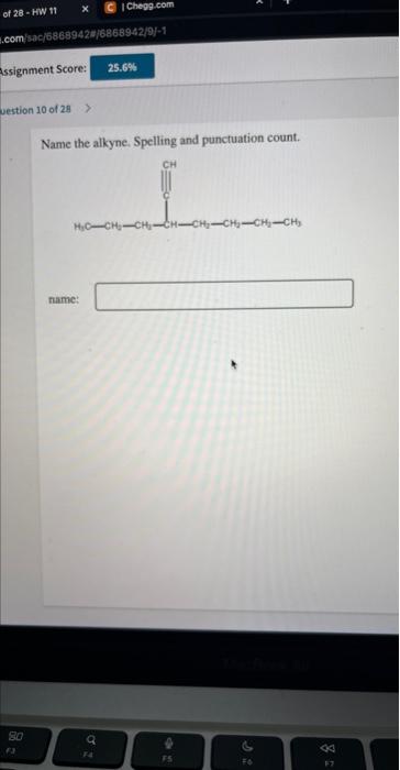 Name The Alkyne Spelling And Punctuation Count Name 1