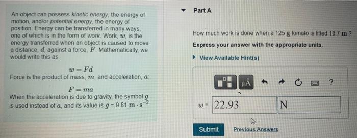 An Object Can Possess Kinetic Energy The Energy Of Motion Andior Potential Energy The Energy Of Position Energy Can 1