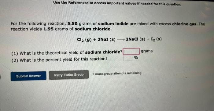 Use The References To Access Important Values If Needed For This Question For The Following Reaction 5 50 Grams Of Sod 1