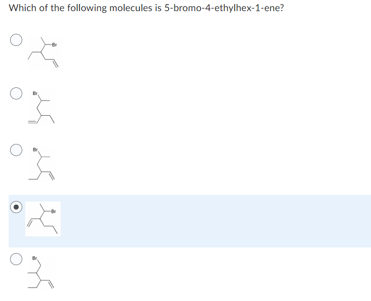 Which Of The Following Molecules Is 5 Bromo 4 Ethylhex 1 Ene 1