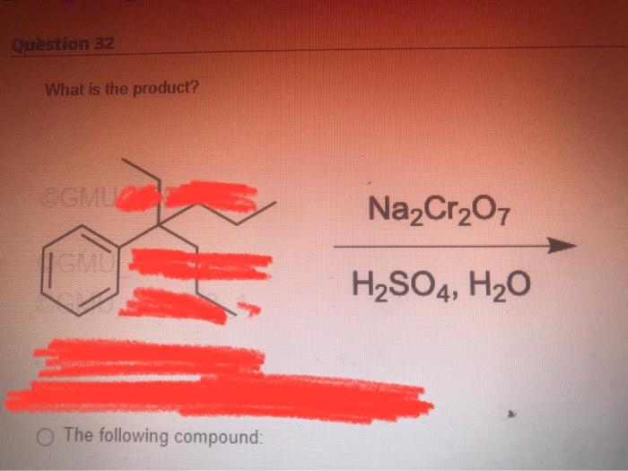 What Is The Product The Following Compound The Following Compound No Reaction The Following Compound The Following 1