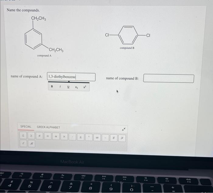 Name The Compounds Name Of Compound A Name Of Compound B 1