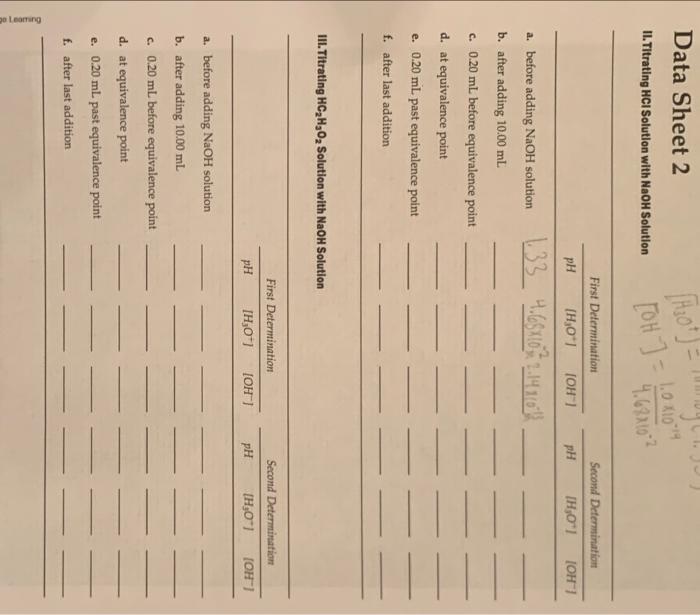 Il Titrating Hcisolutlon With Naoh Solution Iii Titrating Hc2 H2 O2 Solution With Naoh Solution Ii Titrating Hc2 H2 1