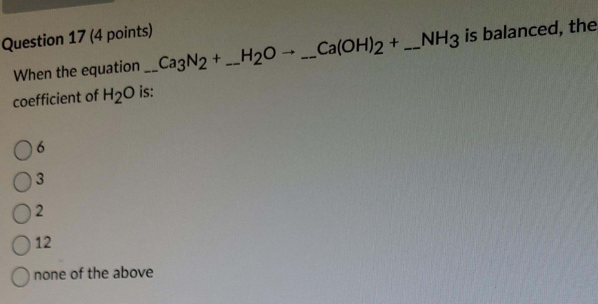 Question 16 4 Points What Type Of Chemical Reaction Is Illustrated In The Following Example So2 G O2 G So3 G De 2