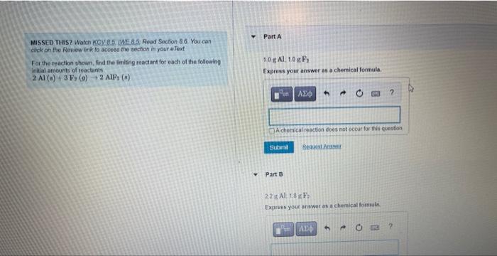 Mssed Ths Watci Kcy 25 L We 85 Read Soction 8 6 You Can Part A Click An The Review Link Fo Accoss The Section In Your E 1