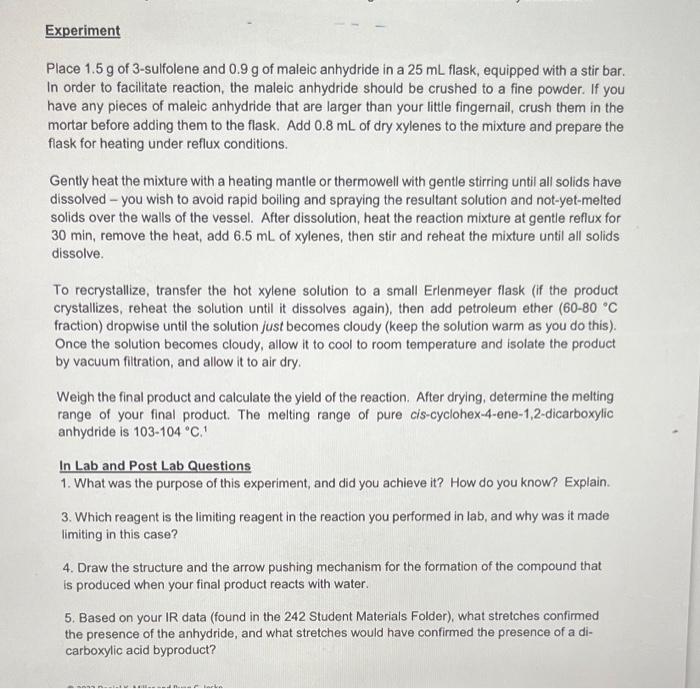 Need Post Lab Questions 1 2 4 And 5 Answered First Pic Has Experiment And Questions Listed Second And Third Pic Have B 1