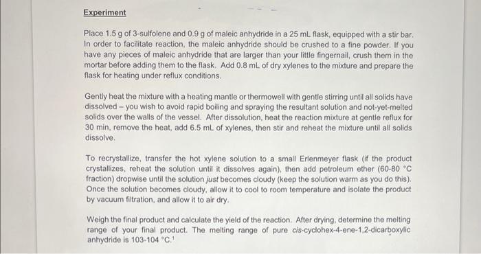 6 What Is The Melting Range Of The Potential Di Carboxylic Acid Byproduct And How Does Your Data Relate To This Meltin 2