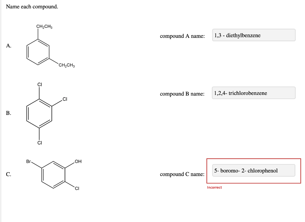 Name Each Compound A Compound A Name B Compound B Name C Compound C Name Identify The Ester Product Of The Reacti 1