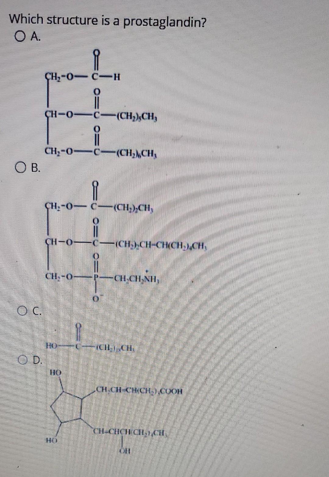 Which Structure Is A Prostaglandin A B 1