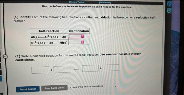 1 Identify Each Of The Following Half Reactions As Either An Oxidation Half Reaction Or A Reduction Halfreaction 2 1