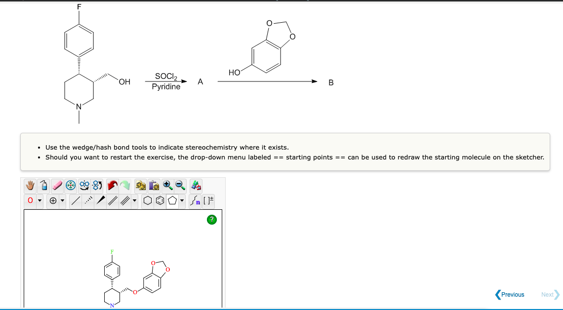 B Use The Wedge Hash Bond Tools To Indicate Stereochemistry Where It Exists Should You Want To Restart The Exercise 1