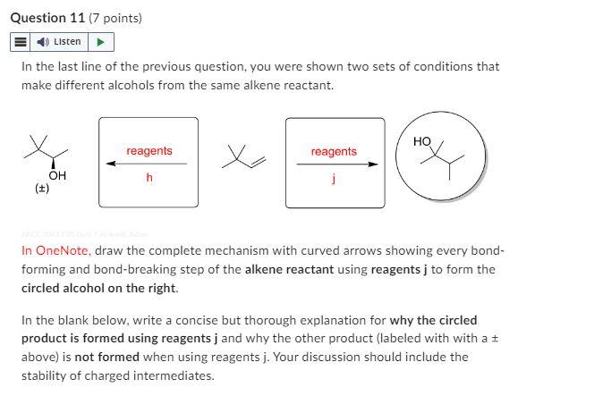 In The Last Line Of The Previous Question You Were Shown Two Sets Of Conditions That Make Different Alcohols From The S 1