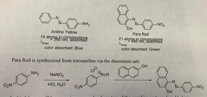 1 Using Para Red As A Reference What Would The Coupling Partners Be For Trypan Blue Hn So Na Ho Trypan Blue Soz Na Nh 2