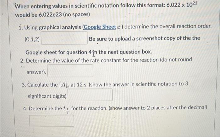 The Rate Of A Hypothetical Reaction A B C Has The Following Data Collected When Entering Values In Scientific Notation 2