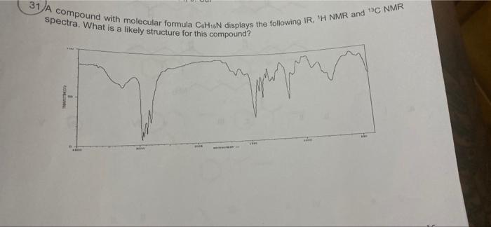 31 A Compound With Molecular Formula C6 H1s N N Displays The Following Ir4 1h Nmr And 13c Nmr Spectra What Is A Like 1