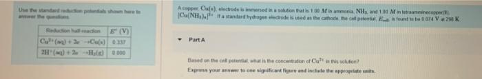 A Copper Cus Code Is Een Schon That Is 10 Min Nh And 11 Minamo Cu Nh La Standard Hydrogen Code Is Dans The Cathode 1