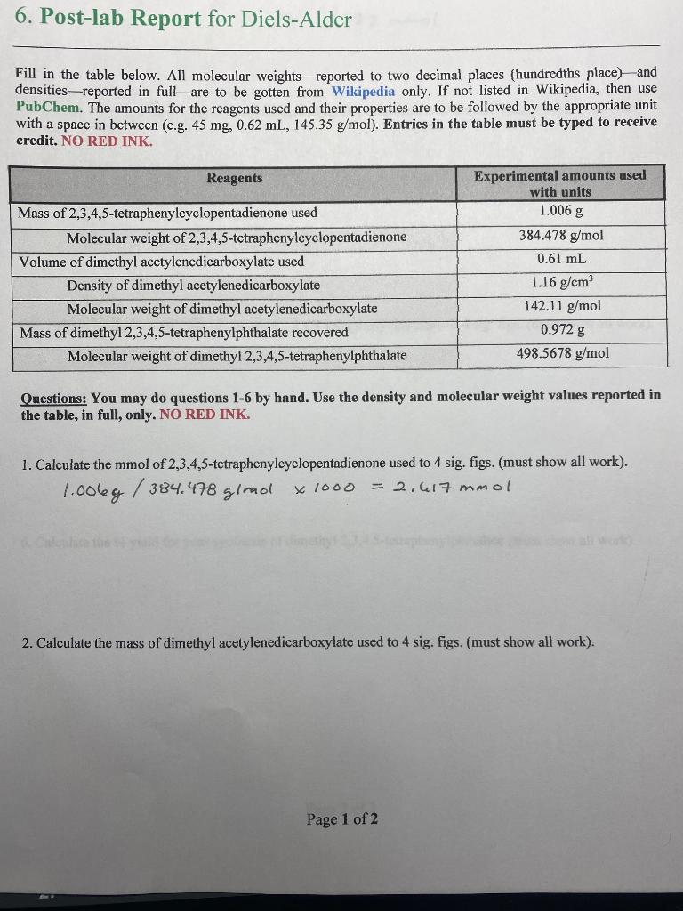 Can I Please Get Help With These Lab Questions Showing The Work On How You Got The Answer So That I Can Understand It 1