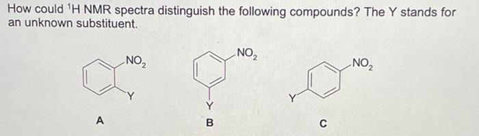 How Could 1h Nmr Spectra Distinguish The Following Compounds The Y Stands For An Unknown Substituent A B 1