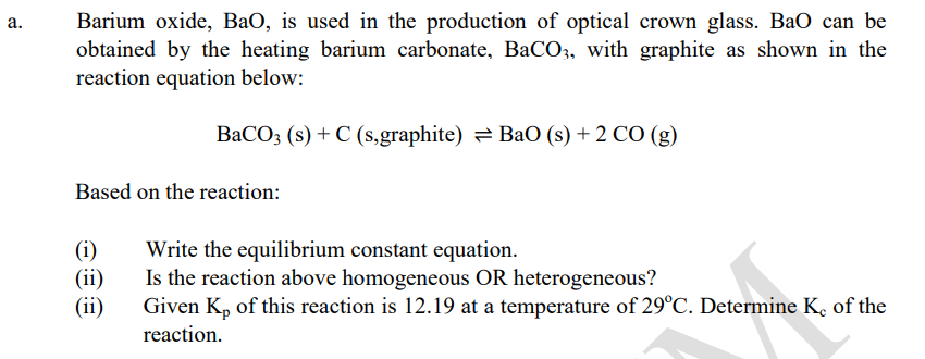 Barium Oxide Bao Is Used In The Production Of Optical Crown Glass Bao Can Be Obtained By The Heating Barium Carbonate 1