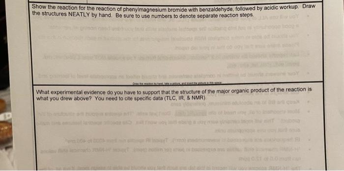 Show The Reaction For The Reaction Of Phenylmagnesium Bromide With Benzaldehyde Followed By Acidic Workup Draw The Str 1