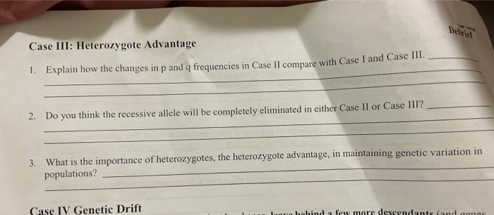 Results Case Iv Genetic Drift Debrief Compare Allele Frequencies Case 1 Initial To This F5 What Do Your Results Ind 3