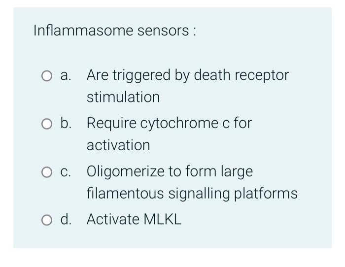 Inflammasome Sensors A Are Triggered By Death Receptor Stimulation B Require Cytochrome C For Activation C Oligomeri 1