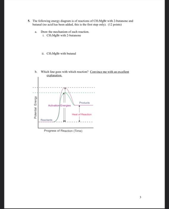 Read All Directions Carefully Answers Must Be Legible To Receive Credit 1 For The Following Reaction Ch Ch 0 A Give 3