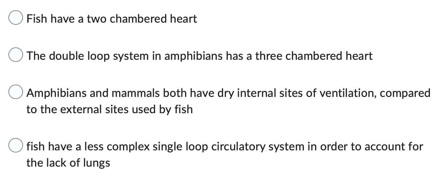 Considering Fish Amphibians And Mammals Which Statement Is False 1