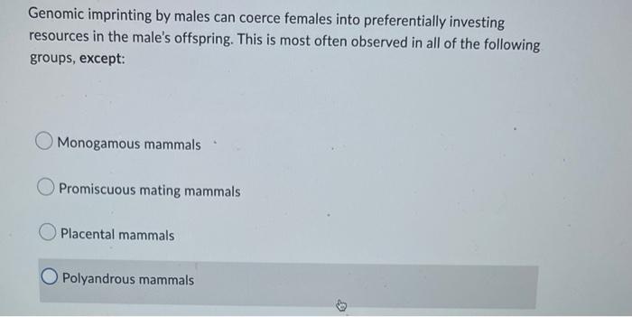 Genomic Imprinting By Males Can Coerce Females Into Preferentially Investing Resources In The Male S Offspring This Is 1