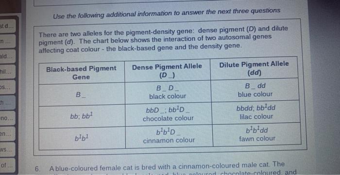 Cat Coat Colour Results From The Interaction Of Three Different Genes A Gene For Black Based Colours Is Located On An A 2