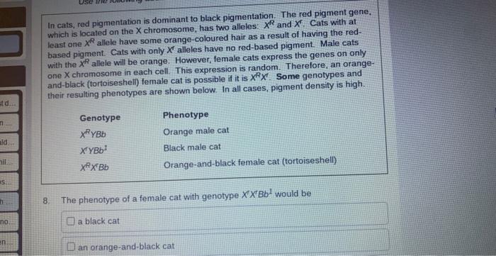 Cat Coat Colour Results From The Interaction Of Three Different Genes A Gene For Black Based Colours Is Located On An A 5