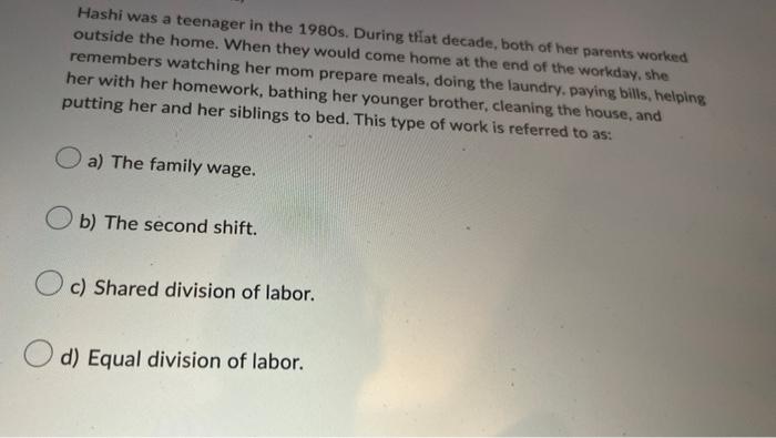 Hashi Was A Teenager In The 1980 S During Thlat Decade Both Of Her Parents Worked Outside The Home When They Would Co 1